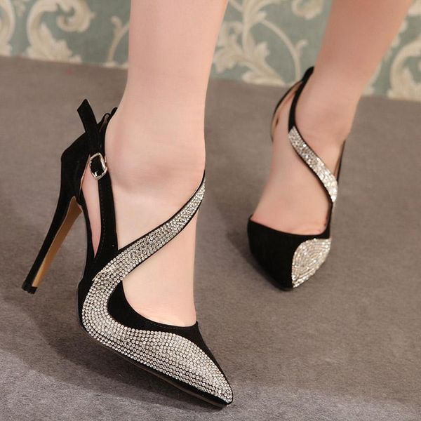 2020 new women pumps 11cm high heels woman shoes crystal fashion ladies shoes pointed toe female women's heels pumps, Black
2020 new women pumps 11cm high heels woman shoes crystal fashion ladies shoes pointed toe female women's heels pumps, Black