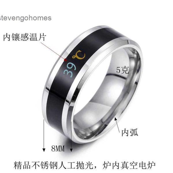 titanium mood sensitive couple temperature ring steel jewelry centigrade degree fahrenheit hand decoration, Silver
titanium mood sensitive couple temperature ring steel jewelry centigrade degree fahrenheit hand decoration, Silver