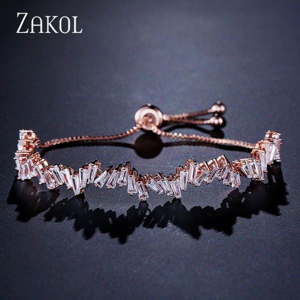 link, chain zakol fashion shinny cubic zircon baguette adjustable bracelet & bangle for women girl wedding jewelry fsbp161, Black
link, chain zakol fashion shinny cubic zircon baguette adjustable bracelet & bangle for women girl wedding jewelry fsbp161, Black