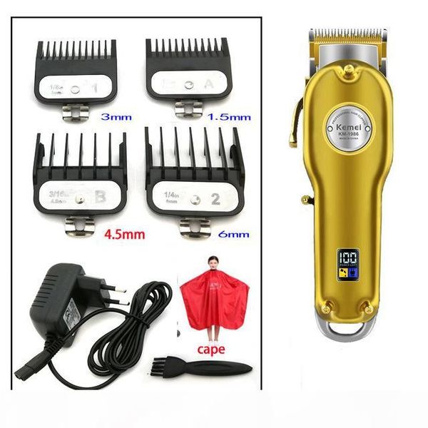 new cortapelos cuchillo de barba kemei 1986 all-metal barber hair clipper electric cordless lcd hair trimmer gold silver hair cutting machin
new cortapelos cuchillo de barba kemei 1986 all-metal barber hair clipper electric cordless lcd hair trimmer gold silver hair cutting machin