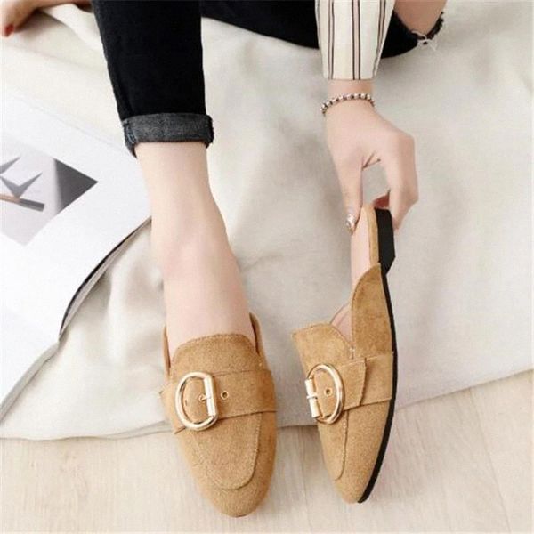 women's autumn lazy slippers suede toe-covered shoes casual women mules shoes female flat slides ladies flip flops big size 43 #289e, Black
women's autumn lazy slippers suede toe-covered shoes casual women mules shoes female flat slides ladies flip flops big size 43 #289e, Black