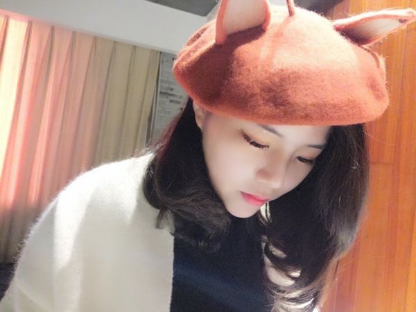 autumn and winter new pattern manual wool blanketry literature lovely fox ears beret originality manual painter hat 201012, Blue;gray
autumn and winter new pattern manual wool blanketry literature lovely fox ears beret originality manual painter hat 201012, Blue;gray