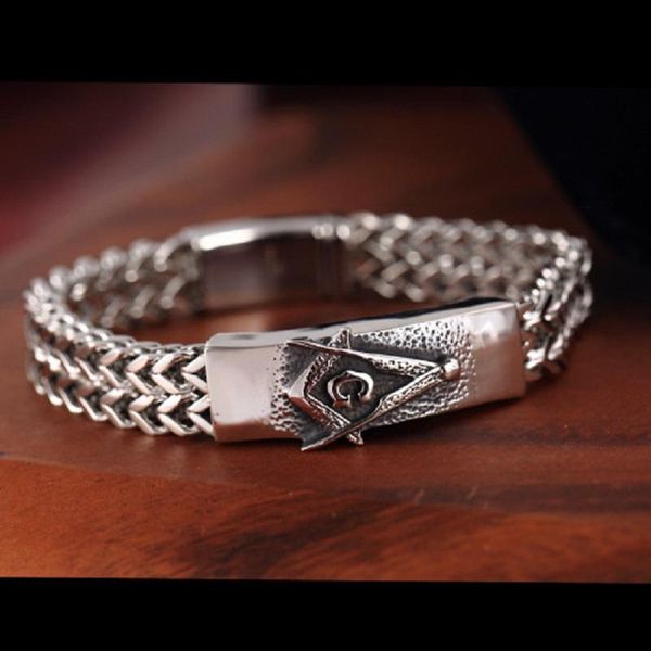 316l stainless steel bracelet religious masonic bracelet men jewelry jewelry send a gift bag, Black
316l stainless steel bracelet religious masonic bracelet men jewelry jewelry send a gift bag, Black