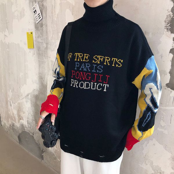 2021 quality men's winter shirt version of the trend: students joker roughly knit high personality sweater couples 4tiq, White;black
2021 quality men's winter shirt version of the trend: students joker roughly knit high personality sweater couples 4tiq, White;black