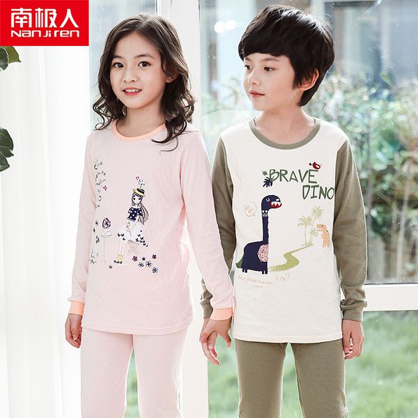 Nanjiren Kids Pajamas Girls Boys 100% Cotton Striped Sleepwear Nightwear Baby Clothes 4~18t Pajama Sets Children's Pajamas C1019