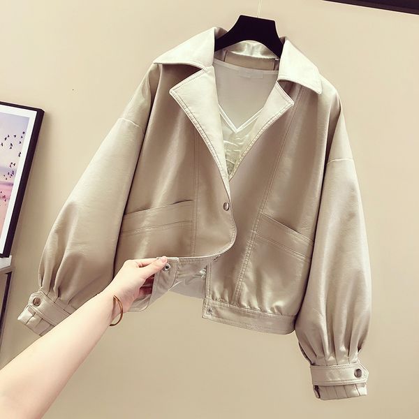 2021 new spring short yellow female autumn in leather jacket streetwear batwing manga loops turn collar down outwear zo32, Black
2021 new spring short yellow female autumn in leather jacket streetwear batwing manga loops turn collar down outwear zo32, Black