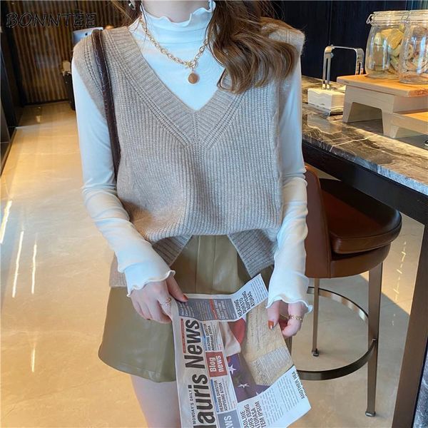 sweater vest women soft v-neck leisure sleeveless college elegant female solid basic korean style fashion simple all match fall1, Black;white
sweater vest women soft v-neck leisure sleeveless college elegant female solid basic korean style fashion simple all match fall1, Black;white