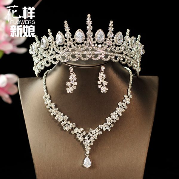 wind zircon headdress 2020 new bridal crown earrings three piece suit wedding accessories, Silver
wind zircon headdress 2020 new bridal crown earrings three piece suit wedding accessories, Silver