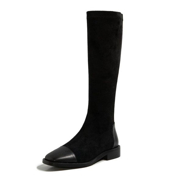 classic design autumn winter knee high boots patchwork genuine leather low heels square toe shoes women shoes woman, Black
classic design autumn winter knee high boots patchwork genuine leather low heels square toe shoes women shoes woman, Black
