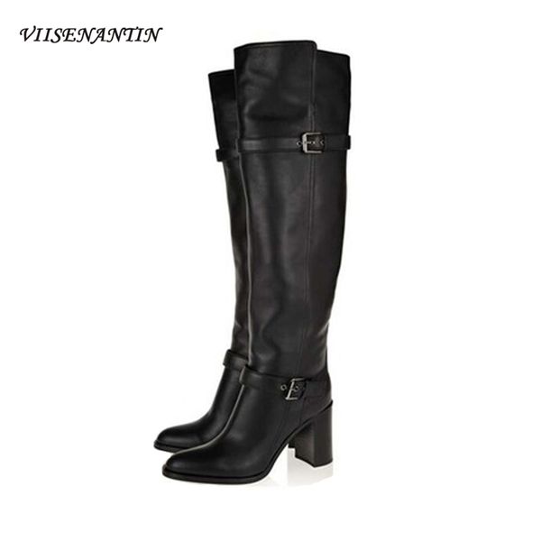 boots viisenantin 2021 autumn winter style real leather round-head thick-heel high-heel over the knee, Black
boots viisenantin 2021 autumn winter style real leather round-head thick-heel high-heel over the knee, Black