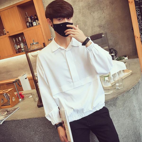 men's casual shirts 2021 clothing handsome hairdresser individual bats sleeves shirt costumes, White;black
men's casual shirts 2021 clothing handsome hairdresser individual bats sleeves shirt costumes, White;black
