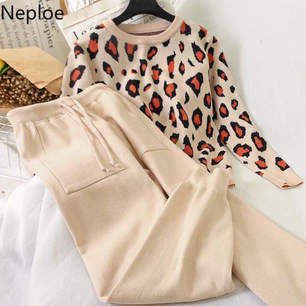 neploe 2 piece set women leopard print o neck long sleeve sweaters +casual pockets drawstring long pants fashion suits 804991, White
neploe 2 piece set women leopard print o neck long sleeve sweaters +casual pockets drawstring long pants fashion suits 804991, White