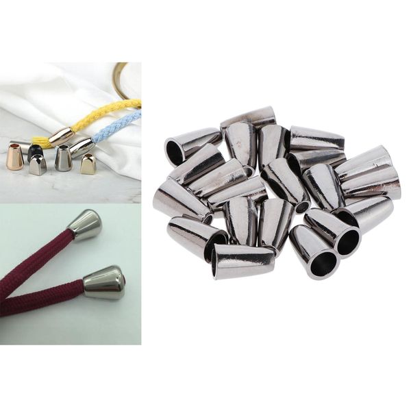 20 pack metal bell cord lock cap end ser for paracord sportwear - gray/silver/bronze, Black
20 pack metal bell cord lock cap end ser for paracord sportwear - gray/silver/bronze, Black