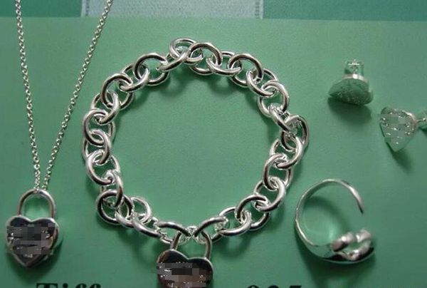 christmas gift tiff925 silver love necklace+bracelet earring set wedding statement jewelry heart pendant necklaces bangle sets 2 in 1, Black
christmas gift tiff925 silver love necklace+bracelet earring set wedding statement jewelry heart pendant necklaces bangle sets 2 in 1, Black