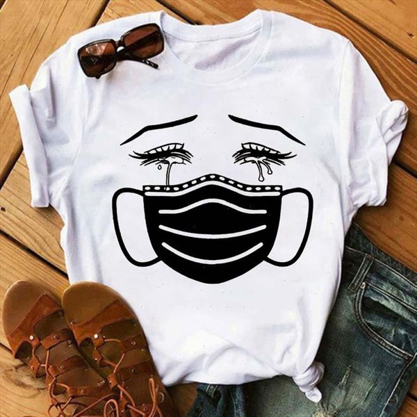 tears falling from the eyes with mask t shirts fashion women round neck cartoon graphic tshirt korean tees female, White
tears falling from the eyes with mask t shirts fashion women round neck cartoon graphic tshirt korean tees female, White