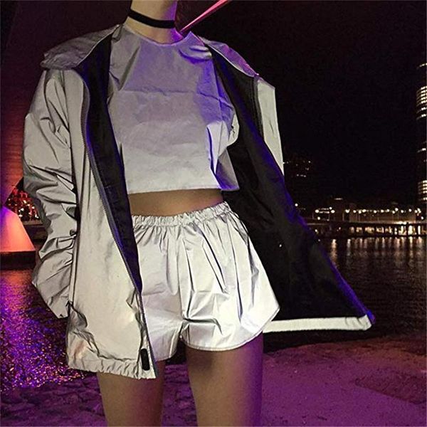 hirigin new women's loose reflective shorts ladies fashion high waist female casual slim night club party wear trousers, White;black
hirigin new women's loose reflective shorts ladies fashion high waist female casual slim night club party wear trousers, White;black