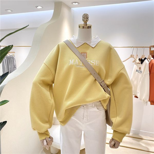 2021 new fake two-piece woman's oversize sweatshirts solid female hooded pullovers thicken warm hoodies ixmi, Black
2021 new fake two-piece woman's oversize sweatshirts solid female hooded pullovers thicken warm hoodies ixmi, Black