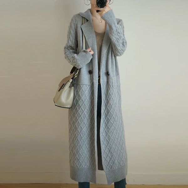 american and american winter suit collar knit ladies coat coat long sleeve versatile temperament fashion knit cardigan women popular log, White;black
american and american winter suit collar knit ladies coat coat long sleeve versatile temperament fashion knit cardigan women popular log, White;black