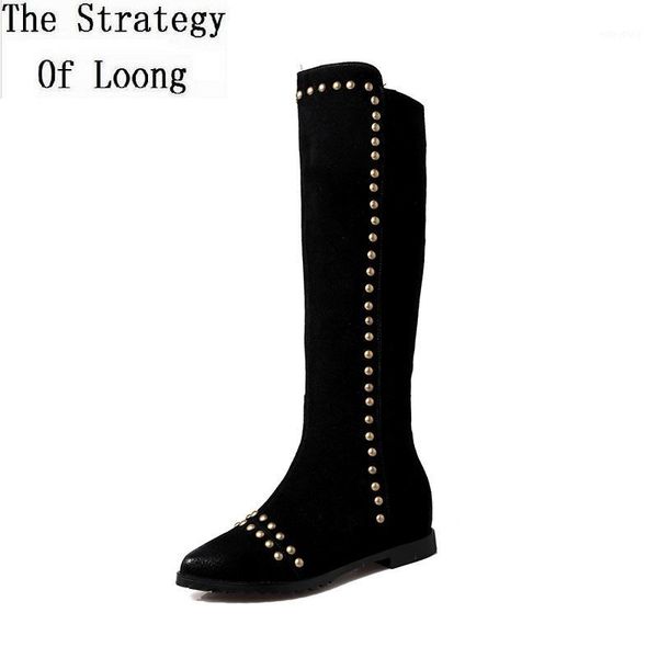 winter retro slim women genuine leather plush rivet knee-high long boots ladies pointed toe shoes 202003131, Black
winter retro slim women genuine leather plush rivet knee-high long boots ladies pointed toe shoes 202003131, Black
