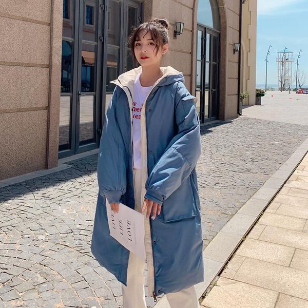 women's down & parkas 2021 winter women korean solid color loose jacket lady warm cotton padded coat female outerwear hooded long overs, Black
women's down & parkas 2021 winter women korean solid color loose jacket lady warm cotton padded coat female outerwear hooded long overs, Black
