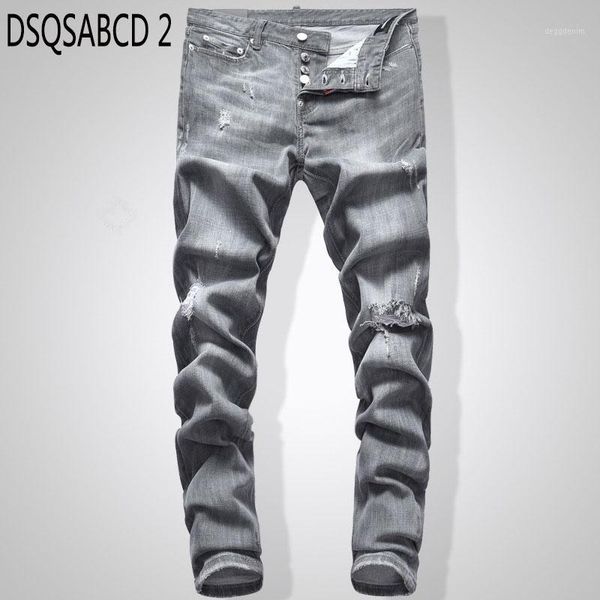 men's jeans european american style fashion men hole straight grey button slim brand pencil pants for men1, Blue
men's jeans european american style fashion men hole straight grey button slim brand pencil pants for men1, Blue