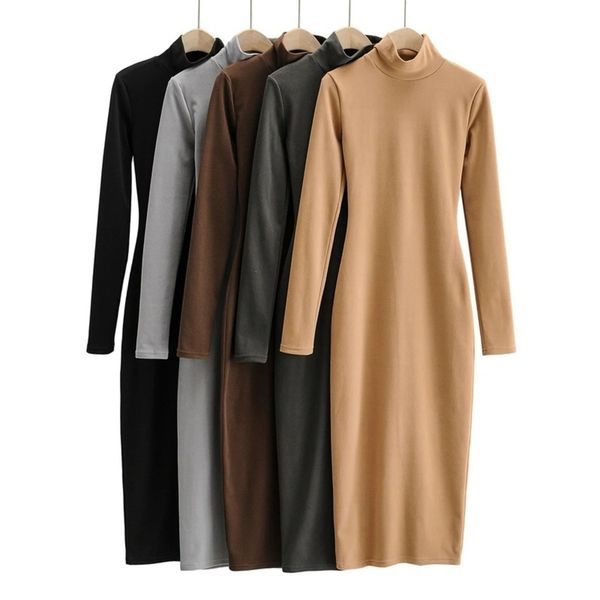 new thickened winter bottom skirt 2020 style frosted high collar long sleeve slim and buttock covered solid dress, Black;gray
new thickened winter bottom skirt 2020 style frosted high collar long sleeve slim and buttock covered solid dress, Black;gray
