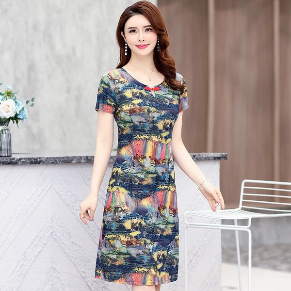 2021 new women summer dresses casual style o-neck vintage print short sleeve slim vestidos lady elegant dress jej5, Black;gray
2021 new women summer dresses casual style o-neck vintage print short sleeve slim vestidos lady elegant dress jej5, Black;gray