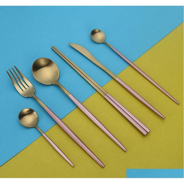 portugal western tableware set titanium 304 stainless steel cutlery spoons fork knife chopsticks set western dinner cutleries gift
portugal western tableware set titanium 304 stainless steel cutlery spoons fork knife chopsticks set western dinner cutleries gift