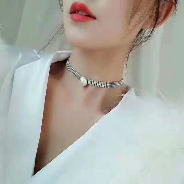 2019 new arrival women chokers necklaces classic link chain crystal korean pearl necklace female crystal short jewelry korean, Silver
2019 new arrival women chokers necklaces classic link chain crystal korean pearl necklace female crystal short jewelry korean, Silver