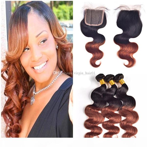 two tone hair weaves body wave human hair extensions with lace closure virgin malaysian hair extensions auburn color #33 bundle weaves, Black;brown
two tone hair weaves body wave human hair extensions with lace closure virgin malaysian hair extensions auburn color #33 bundle weaves, Black;brown
