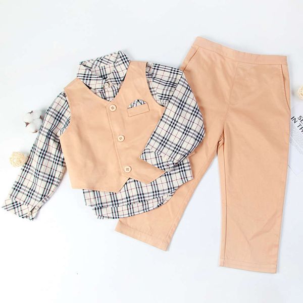 2020 autumn boys' long sve children's british plaid shirt et pants three piece set, White;black
2020 autumn boys' long sve children's british plaid shirt et pants three piece set, White;black