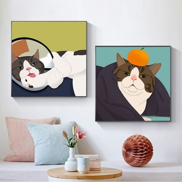 modern abstract canvas oil painting cartoon cute cat animal posters and prints wall pictures for nursery kids room home decoration
modern abstract canvas oil painting cartoon cute cat animal posters and prints wall pictures for nursery kids room home decoration