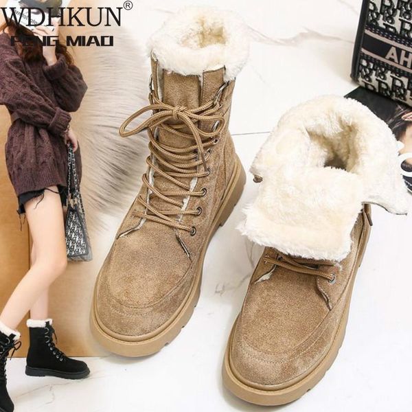 2020 женщины snow boots нескользящие короткие сапоги botas mujer густой мех платформы mid теленок зимы теплые ботинки британский стиль черны, Black
2020 женщины snow boots нескользящие короткие сапоги botas mujer густой мех платформы mid теленок зимы теплые ботинки британский стиль черны, Black