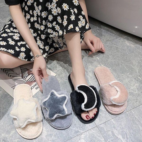 winter fashion women home slippers faux fur warm shoes woman moon and star flats female fur 2cm heel plus size 36-45, Black
winter fashion women home slippers faux fur warm shoes woman moon and star flats female fur 2cm heel plus size 36-45, Black