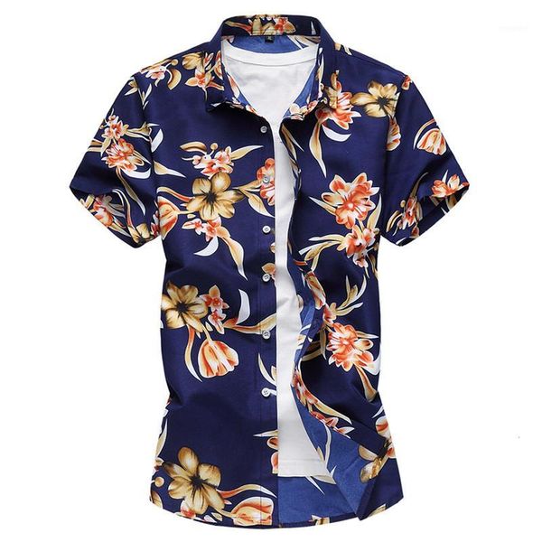 men clothes 2020 summer short sleeve casual shirts male slim fit hawaiian flower print shirt male plus size -7xl1, White;black 
men clothes 2020 summer short sleeve casual shirts male slim fit hawaiian flower print shirt male plus size -7xl1, White;black