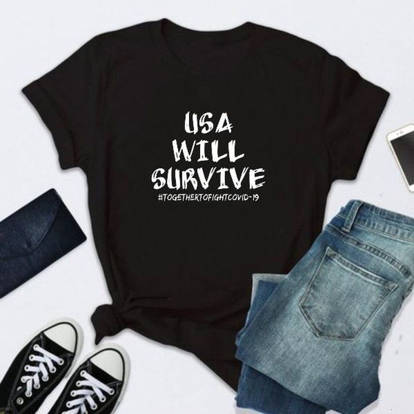 usa will survive letter print t shirt women short sleeve o neck loose tshirt 2020 summer women tee shirt camisetas mujer, White
usa will survive letter print t shirt women short sleeve o neck loose tshirt 2020 summer women tee shirt camisetas mujer, White