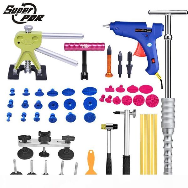 pdr tools car dent repair tool set slide hammer glue gun dent puller 45pcs auto body repair tools dent removal tool kit t200323
pdr tools car dent repair tool set slide hammer glue gun dent puller 45pcs auto body repair tools dent removal tool kit t200323