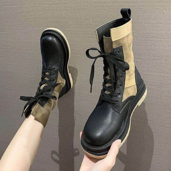 white mid-calf boots shoes boots-women luxury designer lace up flat heel round toe low ladies 2020 med fashion rock lolita mid, Black
white mid-calf boots shoes boots-women luxury designer lace up flat heel round toe low ladies 2020 med fashion rock lolita mid, Black
