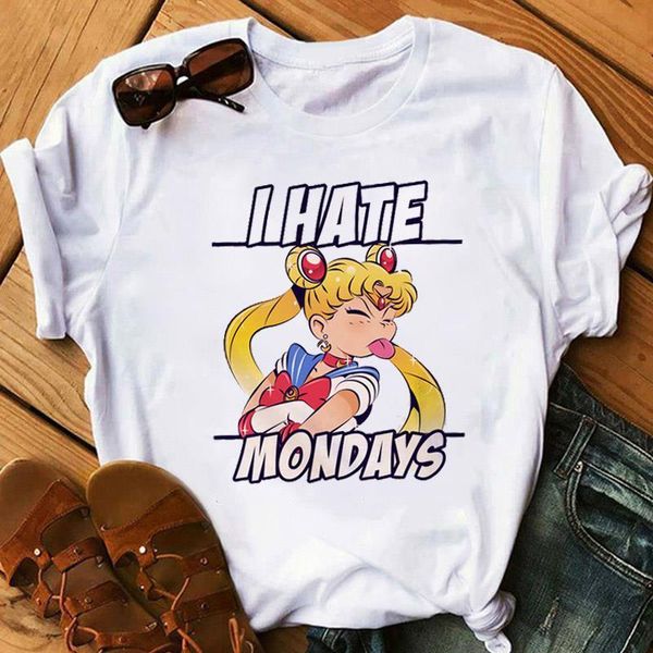sailor moon women t shirt i hate mondays cat animal print tee shirts cute female short sleeve fun fashion t-shirts clothes, White
sailor moon women t shirt i hate mondays cat animal print tee shirts cute female short sleeve fun fashion t-shirts clothes, White