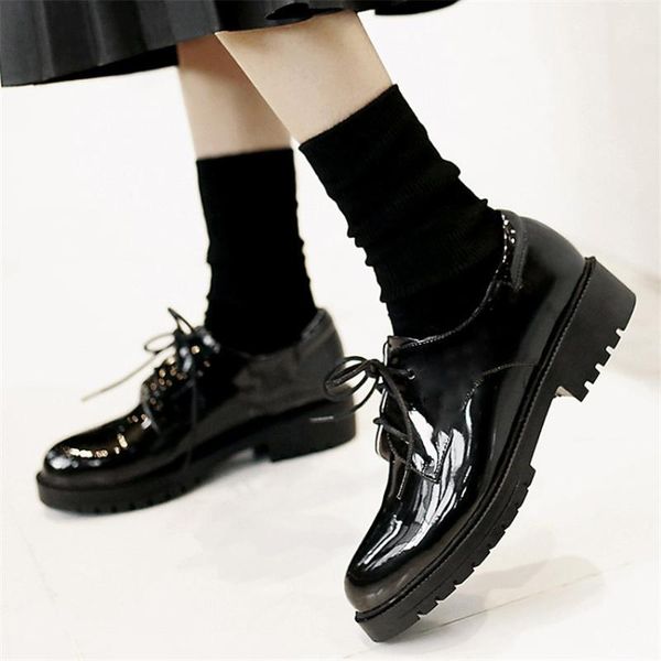 boots lace up punk goth oxfords shoes women patent leather shallow riding round toe low heel platform party pumps, Black
boots lace up punk goth oxfords shoes women patent leather shallow riding round toe low heel platform party pumps, Black