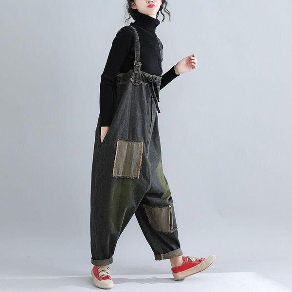 womens casual denim overalls bib pants baggy jumpsuits rompers jeans loose plus european american retro tooling suspenders patch, Black;white
womens casual denim overalls bib pants baggy jumpsuits rompers jeans loose plus european american retro tooling suspenders patch, Black;white