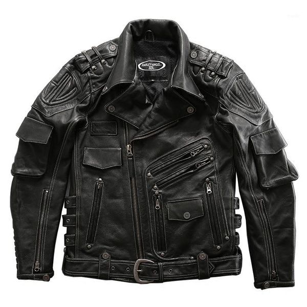 men's leather & faux super genuine cow motor rider jacket mens cowhide 980081, Black
men's leather & faux super genuine cow motor rider jacket mens cowhide 980081, Black