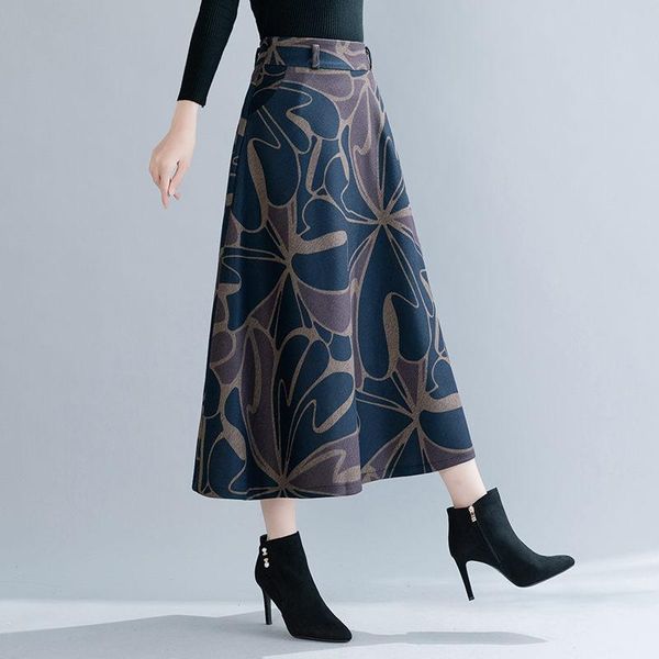 skirts vintage woolen skirt women's 2021 autumn and winter mid-length casual a-line drape long printed elegant jupe k1321, Black
skirts vintage woolen skirt women's 2021 autumn and winter mid-length casual a-line drape long printed elegant jupe k1321, Black