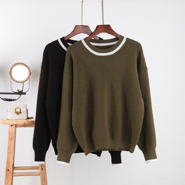 women's sweaters autumn winter striped black o neck oversized sweater long-sleeved jumper female loose student knit pullover for womens, White;black
women's sweaters autumn winter striped black o neck oversized sweater long-sleeved jumper female loose student knit pullover for womens, White;black