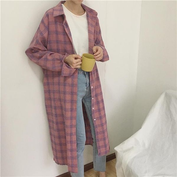 real ps female long casual plaid shirts cardigans women soft grid shirts blouses loose for girls dx890, White
real ps female long casual plaid shirts cardigans women soft grid shirts blouses loose for girls dx890, White