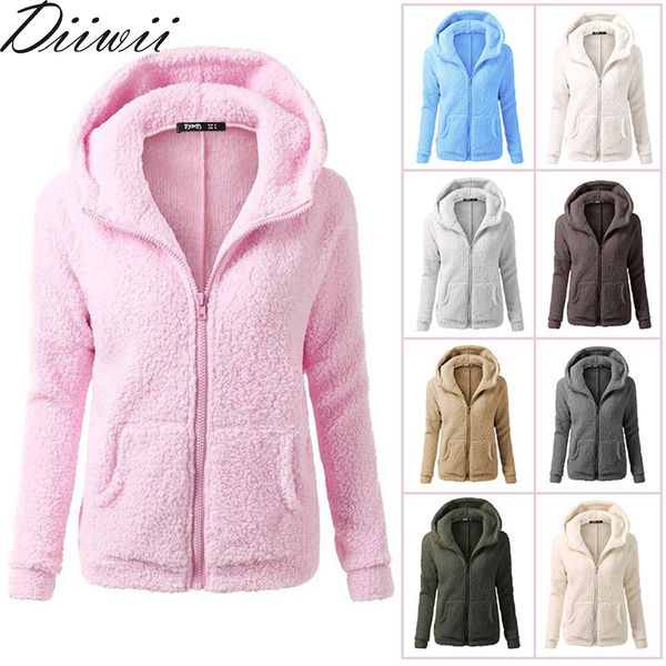 diiwii new winter autumn women warm fleece hoodies jacket coat plus casual zipper sweatshirt solid female fur outwear lj201106, Black
diiwii new winter autumn women warm fleece hoodies jacket coat plus casual zipper sweatshirt solid female fur outwear lj201106, Black