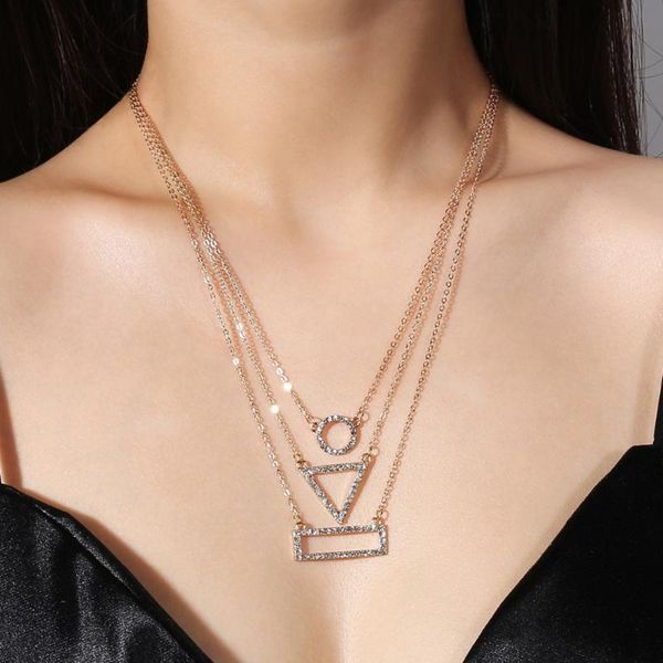new creative exquisite geometric multi-layer necklace pendant fashionable ladies collarbone necklace accessories, Silver
new creative exquisite geometric multi-layer necklace pendant fashionable ladies collarbone necklace accessories, Silver