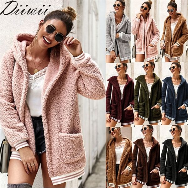 diiwii winter arrival women cotton fluffy long sleeve jacket ladies warm outerwear cardigan coat turn-down collar outwear jacket lj201128, Black
diiwii winter arrival women cotton fluffy long sleeve jacket ladies warm outerwear cardigan coat turn-down collar outwear jacket lj201128, Black
