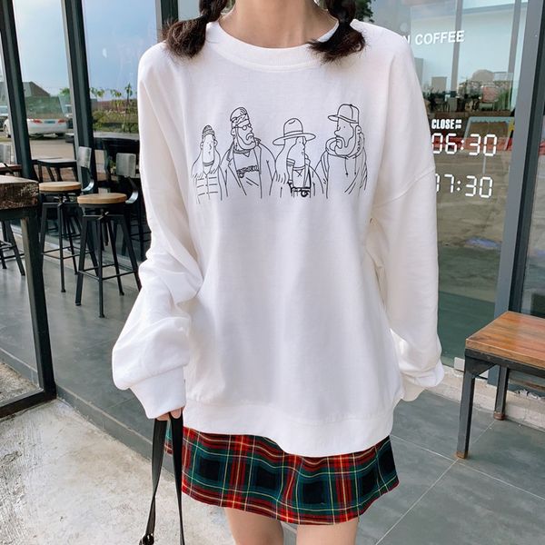 fall 2020 new loose bf slouchy sweater women's thin cartoon print sports sweater sportswear casual sports wear ku5ph, Black
fall 2020 new loose bf slouchy sweater women's thin cartoon print sports sweater sportswear casual sports wear ku5ph, Black