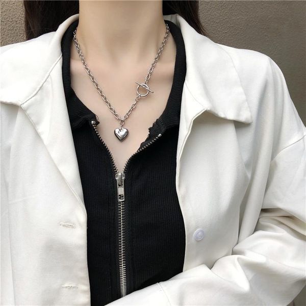chains europe and the united states metal heart-shaped pendant necklace hip-hop punk collarbone chain restoring ancient ways, Silver
chains europe and the united states metal heart-shaped pendant necklace hip-hop punk collarbone chain restoring ancient ways, Silver